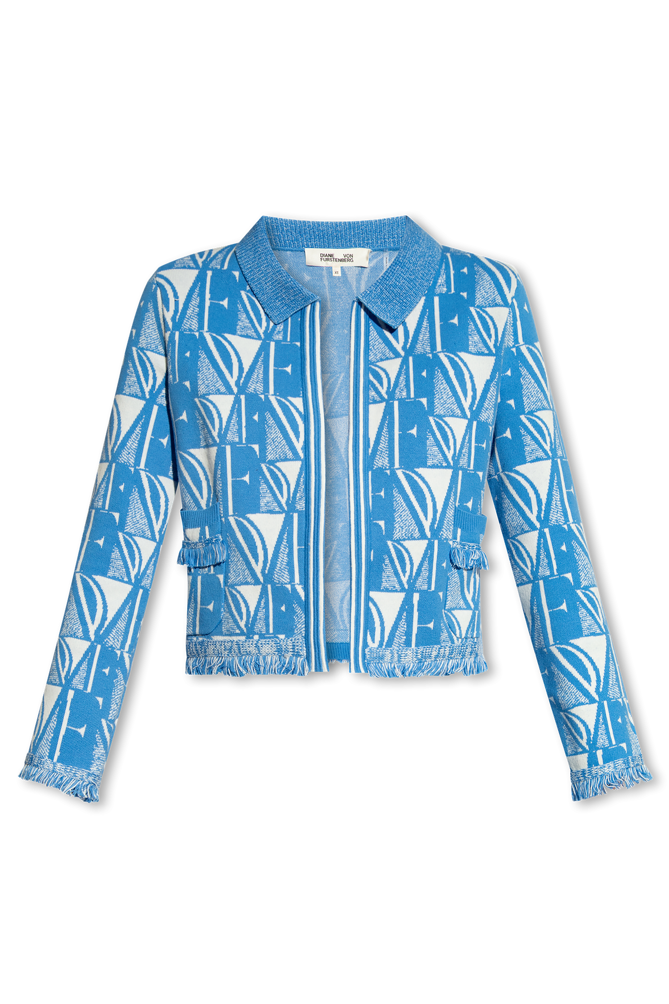 「DIANE von FURSTENBERG」 ボーダー柄カーディガン 4 ブルー レディース Diane Von Furstenberg 'Morgaine' patterned cardigan